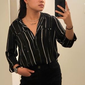 Apt. 9 Black Striped Blouse